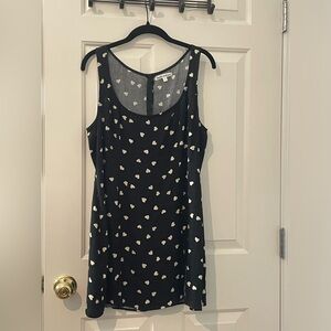 Reformation Noha Dress, Size 10 Petite, Black With White Hearts, Like New